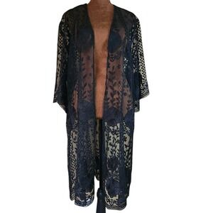 NWT Torrid Kimono Lace Cardigan Size 1X 2X Plus Black Sheer Whimsigoth Romantic